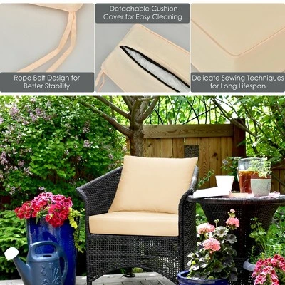 Costway 2PCS Deep Seat Chair Cushion Pads Set Indoor Outdoor W/ Rope Belts 7 Costway 2PCS Deep Seat Chair Cushion Pads Set Indoor Outdoor W/ Rope Belts - Image 5