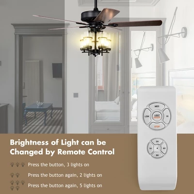 Costway 50'' Ceiling Fan With Light Classic Ceiling Fan Lamp W/Noiseless Reversible Motor 9 Costway 50'' Ceiling Fan With Light Classic Ceiling Fan Lamp W/Noiseless Reversible Motor - Image 7