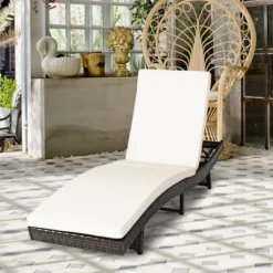 Costway 2PCS Patio Rattan Folding Lounge Chair Chaise Adjustable White Cushion 14 Costway 2PCS Patio Rattan Folding Lounge Chair Chaise Adjustable White Cushion -Costway GUEST 0d755ed0 c0f6 48db b73a 721176cfa947