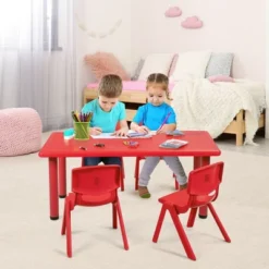 Costway Kids Plastic Rectangular Learn And Play Table Playroom Kindergarten Home Red -Costway GUEST 0d7f5101 a9bf 48d5 9649 2e2fa7b00df0