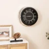 Costway 17.5/13.5 Inch Silent Wall Clock With Silver Frame Silver Roman Number Glass Cover