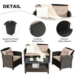 Costway 8pcs Patio Rattan Conversation Set Cushioned Outdoor Furniture Set -Costway GUEST 0e08040b 59dc 4545 85c4 36cf7394a93d