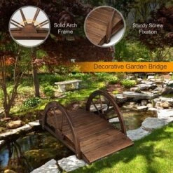 Costway 3.3FT Garden Bridge Classic Arc Wooden Bridge Decorative Garden Landscape -Costway GUEST 0e4b6470 f30a 4af9 bb36 ffee540b5f36