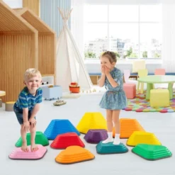 Costway 11 Pcs Stepping Stones With Full Non-Slip Edging For Children Indoor And Outdoor -Costway GUEST 0ea0a0fe 7ae8 4935 84e5 fc19bd844afd