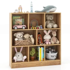 Costway 8-Cube Bookcase 41" Wooden Toy Storage Organizer For Kids Bookshelf Natural/White -Costway GUEST 0ea35d4f 7820 4189 a3df 9b3ebb960a8d