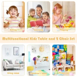 Costway Kids Wooden Table & 2 Chairs Set Children Activity Table Set 13 Costway Kids Wooden Table & 2 Chairs Set Children Activity Table Set -Costway GUEST 0eeffc65 48a3 4348 8feb 6315395e5625