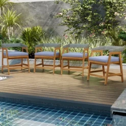 Costway 5 Piece Patio Dining Set Outdoor Solid Wood Furniture With Rattan Backrest 13 Costway 5 Piece Patio Dining Set Outdoor Solid Wood Furniture With Rattan Backrest -Costway GUEST 0f960a95 1d3c 4bda 8e38 92606a983ea4