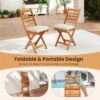 Costway Folding Patio Chairs Set Of 2/4 With Slatted Backrests And Soft Seat Cushions