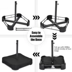 Costway 15Ft Patio Double-Sided Solar LED Market Umbrella Crank Base BeigeTanOrangeBurgundy -Costway GUEST 0fc303ee 2bb4 48db b910 42980190816d