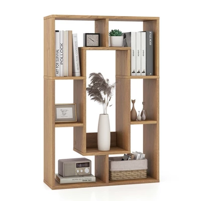 Costway 7-Cube Geometric Bookshelf With Anti-Toppling Device Modern Open Bookcase White/Black/Oak/Rustic Brown/Natural/Grey 13 Costway 7-Cube Geometric Bookshelf With Anti-Toppling Device Modern Open Bookcase White/Black/Oak/Rustic Brown/Natural/Grey - Image 11
