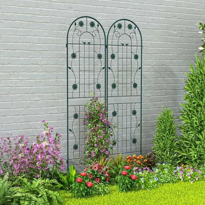 Costway 4 Pack Rustproof Metal Garden Trellis 71" X 20" Wire Lattice Panel For Patio Green/White 5 Costway 4 Pack Rustproof Metal Garden Trellis 71" X 20" Wire Lattice Panel For Patio Green/White - Image 3