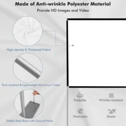 Costway 100'' Projector Screen W/ Stand 16:9 HD 4K Indoor Outdoor Projection Movie Screen -Costway GUEST 10c74c8d 2597 4d6b b2d1 e2e696c0cf61