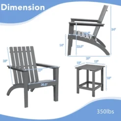 Costway 2PCS Patio Adirondack Chair Side Table Set Solid Wood Garden Deck Grey 12 Costway 2PCS Patio Adirondack Chair Side Table Set Solid Wood Garden Deck Grey -Costway GUEST 10d3c703 c406 44c8 beae 599ee2eb4bbd