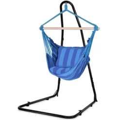 Costway Hammock Rope Chair Patio Porch Yard Tree Hanging Air Swing Outdoor (Blue) -Costway GUEST 10ffd221 6ddb 4ce5 8212 29d367b83dd0