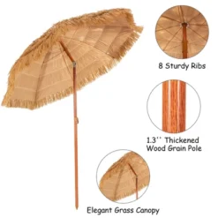 Costway 6.5 FT Thatched Beach Umbrella Tilt Tiki Hawaiian Patio Portable -Costway GUEST 116ba13c a294 48e5 9d6d a4f89cad0443