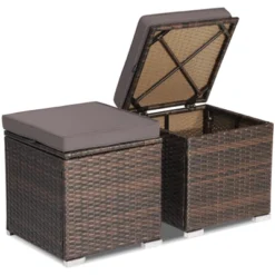 Costway 2PCS Patio Rattan Ottomans Seat Side Table Storage Box Footstool With Cushions Red/Grey/Black 28 Costway 2PCS Patio Rattan Ottomans Seat Side Table Storage Box Footstool With Cushions Red/Grey/Black -Costway GUEST 11724842 05aa 4aa3 9299 eec195fcc199