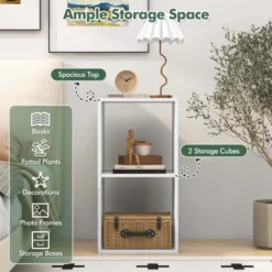 Costway 2/3-Cube Bookcase Open Back Bookshelf With Anti-tip Kit Modern Style Organizer -Costway GUEST 1194dbad 5a59 43d2 ba02 725f5cc1e3ad