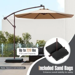 Costway Patio 10FT Hanging Offset Umbrella 32 LED Lights Sand Bag Outdoor Cross Base Beige/Turquoise/Dark Gray/Wine/Coffee/Navy 24 Costway Patio 10FT Hanging Offset Umbrella 32 LED Lights Sand Bag Outdoor Cross Base Beige/Turquoise/Dark Gray/Wine/Coffee/Navy -Costway GUEST 11ef904c 458c 4642 bce9 b8a5e420b608