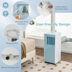 Costway 7100 BTU (10000 BTU ASHARE) Portable Air Conditioner 3-in-1 AC Unit With Cool Dehum Fan Sleep Mode 16 Costway 7100 BTU (10000 BTU ASHARE) Portable Air Conditioner 3-in-1 AC Unit With Cool Dehum Fan Sleep Mode -Costway GUEST 11fcac4e 950c 4d2d b925 7a0d227259bb