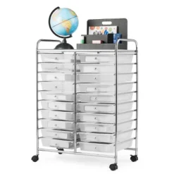Costway 20 Drawers Rolling Cart Storage Scrapbook Paper Studio Organizer Bins Clear White -Costway GUEST 1229ea8f a2a1 4915 b349 ac12adddb9d5
