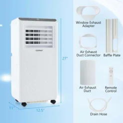 Costway 6500 BTU(10000 BTU ASHRAE) Portable Air Conditioner 3 -in-1 Air Cooler Dehumidifier Fan 24H Timer -Costway GUEST 124e2ae6 62e3 472e 91c0 9598b94aad9e
