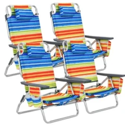 Costway 4PCS Folding Backpack Beach Chair Reclining Camping Chair W/ Storage Bag -Costway GUEST 125400d2 4e18 4b42 8446 11652fb90c5d