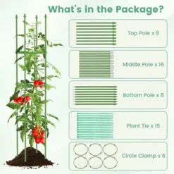 Costway 2-Pack Garden Trellis 57" Plant Support & Tomato Cages With Adjustable Height -Costway GUEST 12572e8c c091 4a09 b7e2 d781db73b27b