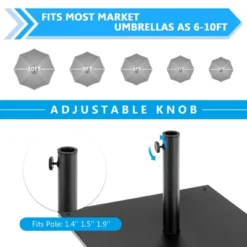 Costway 40 LBS Square Umbrella Base Stand Weighted Patio Market Umbrellas Black -Costway GUEST 12614361 6235 4902 9439 9349d28ae1cd