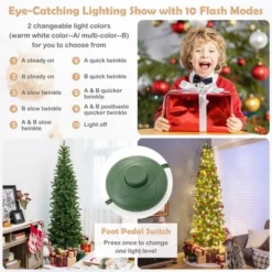 Costway 6 FT/7.5 FT Pre-Lit Hinged Artificial Christmas Tree W/ 648/796 Tips & 270/350 LED Lights -Costway GUEST 1290911e 0d32 4903 923b eefd13629cfb