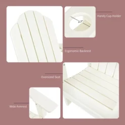 Costway 2PCS Patio Adirondack Chair Side Table Set Weather Resistant Cup Holder -Costway GUEST 1291e86b a7bd 467b a1c4 3cc43314f749