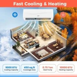 Costway 9000 BTU Mini Split Air Conditioner & Heater With 0.75 Ton Pre-Charged Heat Pump 14 Costway 9000 BTU Mini Split Air Conditioner & Heater With 0.75 Ton Pre-Charged Heat Pump -Costway GUEST 12dc8031 82fb 4bef 87e4 8d4654f9abb3