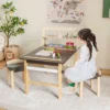 Costway Kids Art Table & Chairs Set Wooden Drawing Desk With Paper Roll Storage Shelf Bins -Costway GUEST 13357f97 4614 4b94 8f34 5c23a166c4b6