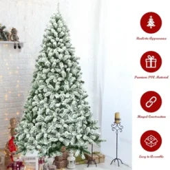Costway 7.5FT Snow Flocked Artificial Christmas Tree Hinged W/1346 Tip And Foldable Base 15 Costway 7.5FT Snow Flocked Artificial Christmas Tree Hinged W/1346 Tip And Foldable Base -Costway GUEST 135ccd38 36d0 40da 95dd c8e7a1534c14