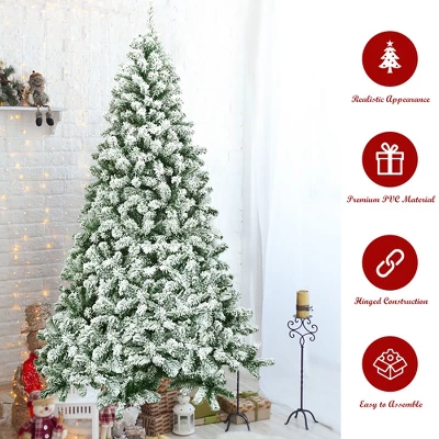 Costway 7.5FT Snow Flocked Artificial Christmas Tree Hinged W/1346 Tip And Foldable Base 7 Costway 7.5FT Snow Flocked Artificial Christmas Tree Hinged W/1346 Tip And Foldable Base - Image 6