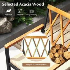 Costway 5 PCS Patio Acacia Wood Dining Set With Soft Seat Cushions Umbrella Hole For Yard -Costway GUEST 1374c22b 5e60 458c 8fe9 d751ccfa20db 1
