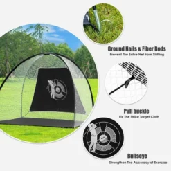 Costway Portable 10' Golf Practice Set Golf Hitting Net Cage W Target Bag Ball Grass Mat -Costway GUEST 138780ff e628 46ee b048 ce5aafeee1d1