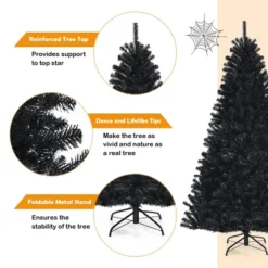Costway 6ft Pre-lit PVC Christmas Halloween Tree Black W/ 250 Purple LED Lights -Costway GUEST 13c8a12b c67e 431c 9a39 3d500ca1bb6e