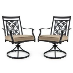 Costway Patio Swivel Chair Outdoor Bistro Dining Chair Blossom Pattern Backrest 20 Costway Patio Swivel Chair Outdoor Bistro Dining Chair Blossom Pattern Backrest -Costway GUEST 13d08d3f 4d00 4eb4 8ae0 4552a354122c