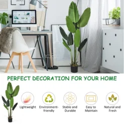 Costway 5.3 FT Artificial Tropical Palm Tree Green Indoor-Outdoor Home Decorative Planter -Costway GUEST 1412d766 20fa 4aaa 9263 de5bdb53f9e3