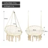 Costway Hanging Hammock Chair Macrame Swing Handwoven Cotton Backrest Garden Grey Black -Costway GUEST 1425c047 8afe 43cc 8768 6f81b20ed3de