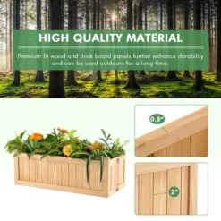Costway Outdoor Wooden Planter Box Folding Raised Garden Plant Container W/Drainage Hole 19 Costway Outdoor Wooden Planter Box Folding Raised Garden Plant Container W/Drainage Hole -Costway GUEST 14349c75 28b3 4700 a7fd 3848a7b06596