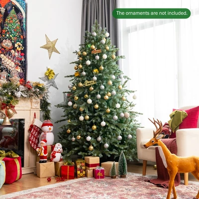 Costway 7ft Artificial Christmas Spruce Hinged Tree W/ 1260 Mixed PE & PVC Tips 6 Costway 7ft Artificial Christmas Spruce Hinged Tree W/ 1260 Mixed PE & PVC Tips - Image 4
