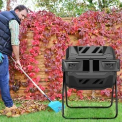 Costway Tumbling Composter 40 Gallon Garden Rotating Compost Bin With Dual Chamber Black/Green 15 Costway Tumbling Composter 40 Gallon Garden Rotating Compost Bin With Dual Chamber Black/Green -Costway GUEST 15fcd6b8 8d82 45c4 855f df3705a846c0