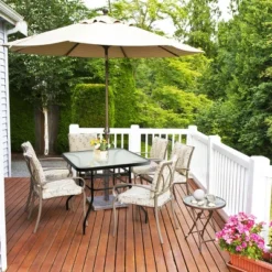 Costway 32'' Patio Square Table Tempered Glass Steel Frame Outdoor Pool Yard Garden -Costway GUEST 16b3fa98 977a 4e47 9ccd 35473bb75b7a