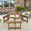 Costway 6-person Round Wooden Picnic Table Outdoor Table W/ Umbrella Hole & Benches -Costway GUEST 1712f592 2ba0 4902 9813 778c92f47f9b