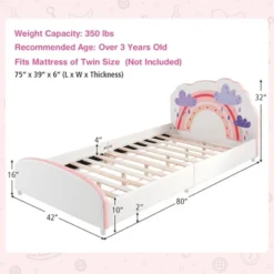 Costway Kids Upholstered Platform Bed Children Twin Size Wooden Bed Rainbow Pattern 14 Costway Kids Upholstered Platform Bed Children Twin Size Wooden Bed Rainbow Pattern -Costway GUEST 17143f6f 55d8 44ad 9c6f 27d7b2eb1183