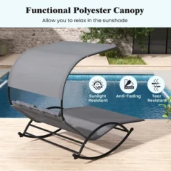Costway Outdoor Dual Rocker Sunbed 2-Person Canopied Lounger With 2 Detachable Headrests 16 Costway Outdoor Dual Rocker Sunbed 2-Person Canopied Lounger With 2 Detachable Headrests -Costway GUEST 17290912 0920 447c bcd4 26ddb1baabe4
