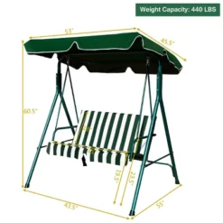 Costway Loveseat Patio Canopy Swing Glider Hammock Cushioned Steel Frame Outdoor Green 11 Costway Loveseat Patio Canopy Swing Glider Hammock Cushioned Steel Frame Outdoor Green -Costway GUEST 177a2d84 ba7e 4a68 adfa 079f45a8b7da