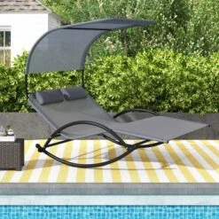 Costway Outdoor Dual Rocker Sunbed 2-Person Canopied Lounger With 2 Detachable Headrests 21 Costway Outdoor Dual Rocker Sunbed 2-Person Canopied Lounger With 2 Detachable Headrests -Costway GUEST 179120aa c91b 4d47 8f2a 772dea43a8d3