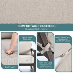 Costway 2PCS Patio Loveseat Coffee Table Set 6'' Thick Cushion Garden Beige -Costway GUEST 17994347 1004 4529 ae75 cece00ae8501